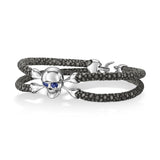 B430 Sapphire-Eyed Silver Skull StingHD Bracelet