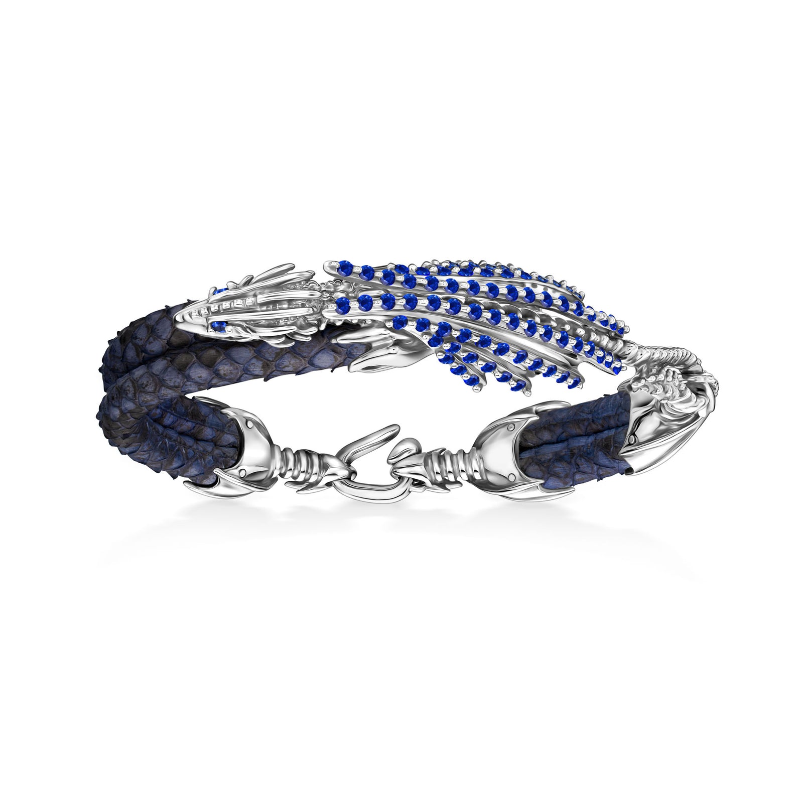ブレスレット [Retro finger] CRYSTAL B490 Dragon Blue Sapphire Silver – StingHD