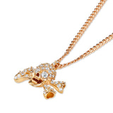 StingHD Spectre Radiance: Diamond-Adorned 18K Rose Gold Skull Necklace