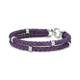 B425 Silver Pendants on Lush Purple Python