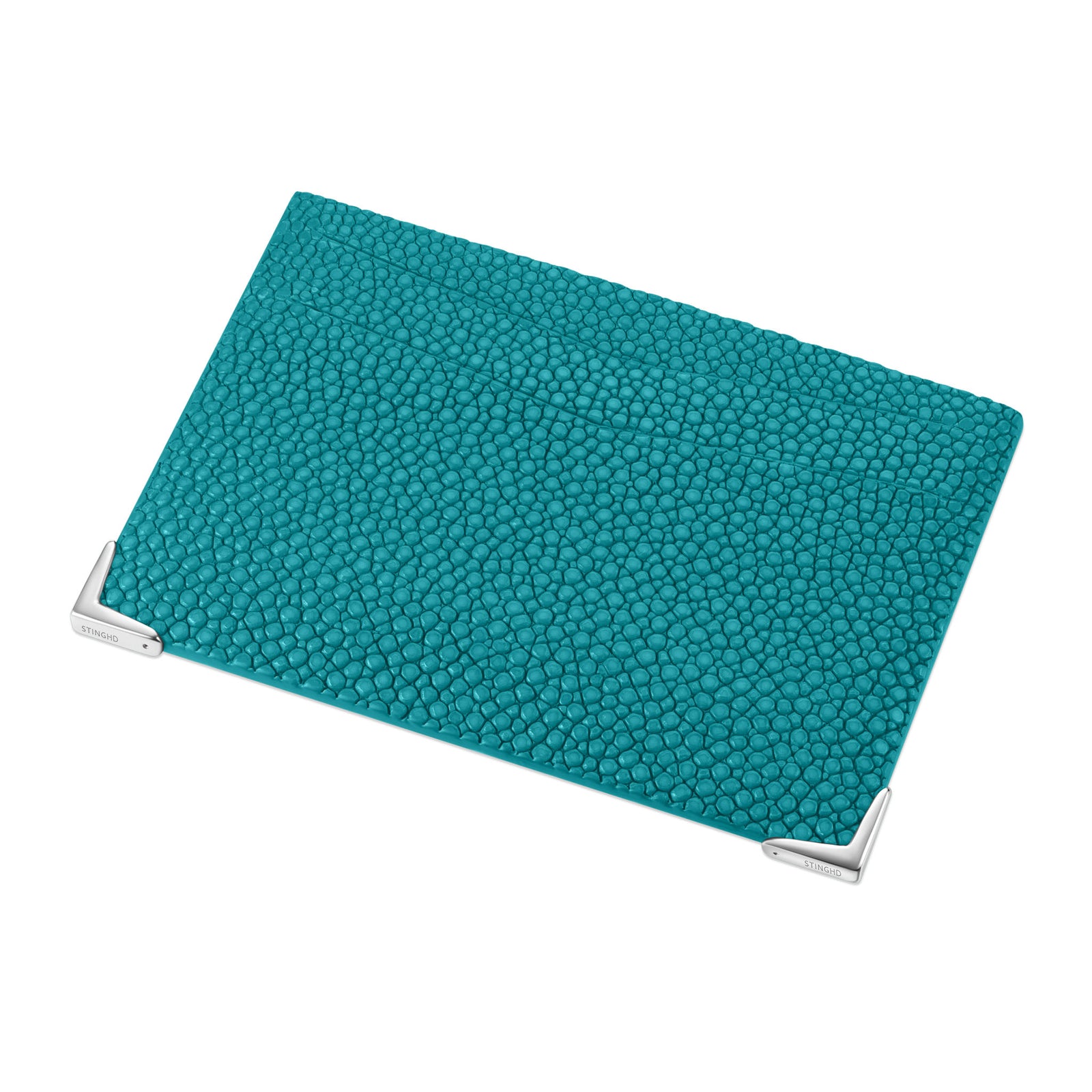 StingHD Turquoise Stingray Leather Card Holder with Silver Accents StingHD Turquoise Stingray Leather Card Holder with Silver Accents