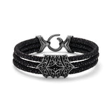 B451 Black Diamond & Stingray Leather Bracelet