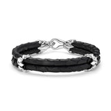 B445P Silver & Black Python Dragon Bracelet