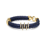 B453P Yellow Gold & Diamond Navy Python Bracelet