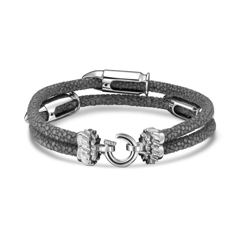 B515 StingHD Silver Bullet & Stingray Leather Bracelet