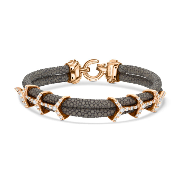 B514 StingHD Racing-Inspired Rose Gold & Diamond Stingray Bracelet