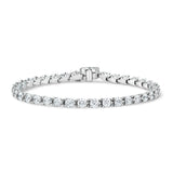 Noble Platinum Round-Cut White Diamond Tennis Bracelet