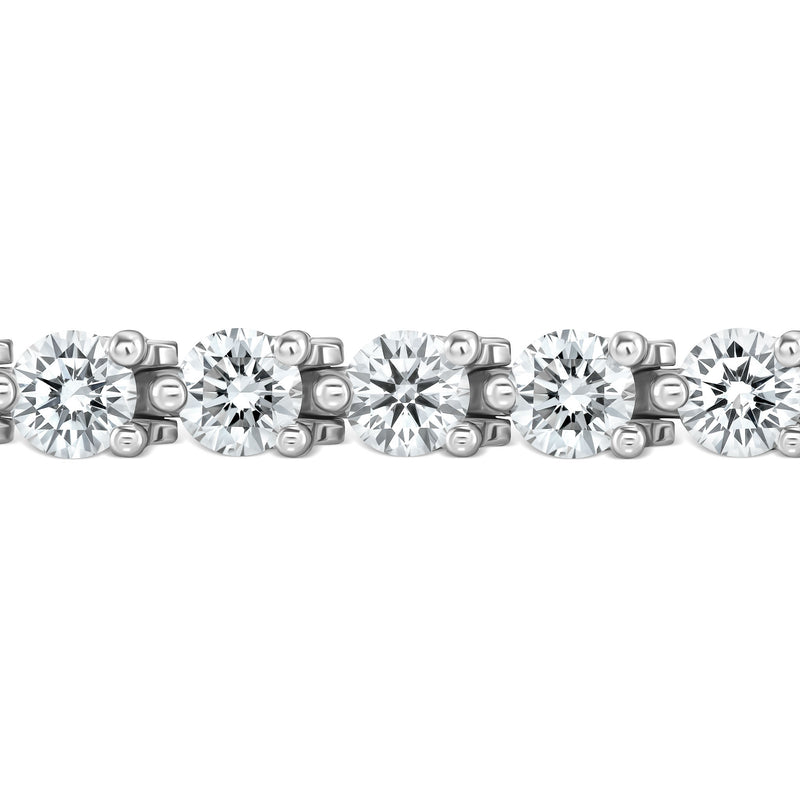 Noble Platinum Round-Cut White Diamond Tennis Bracelet