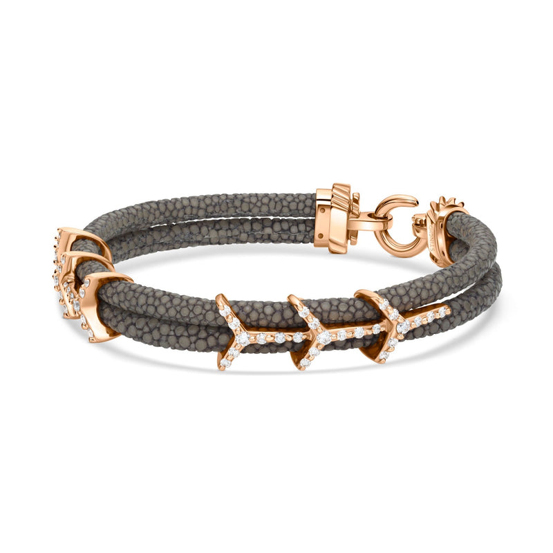 B518 StingHD Racing-Inspired Rose Gold & Diamond Stingray Bracelet