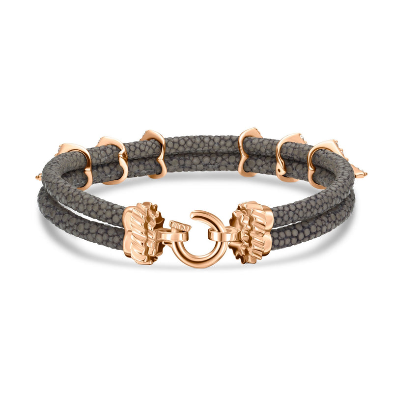 B518 StingHD Racing-Inspired Rose Gold & Diamond Stingray Bracelet