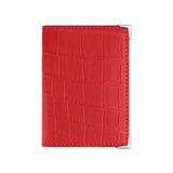 StingHD Red Crocodile Leather Wallet with Silver Accents