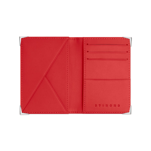 StingHD Red Crocodile Leather Wallet with Silver Accents