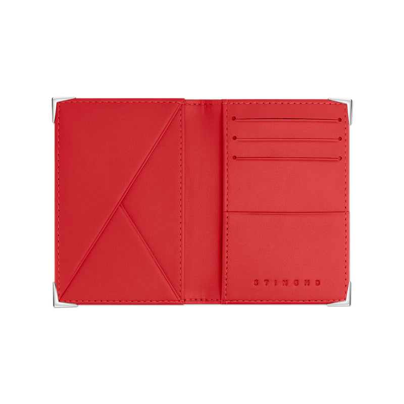 StingHD Red Crocodile Leather Wallet with Silver Accents