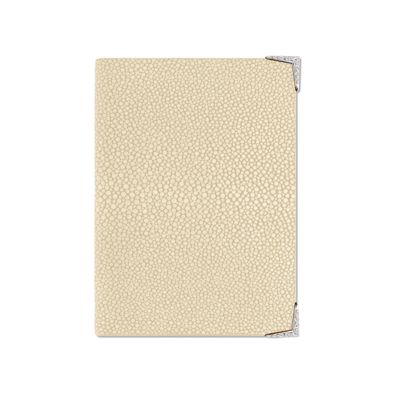 StingHD Diamond-Encrusted White Gold & Cream Stingray Leather Wallet