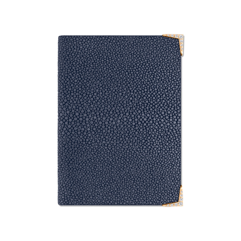 StingHD Diamond-Encrusted Rose Gold & Navy Blue Stingray Leather Wallet