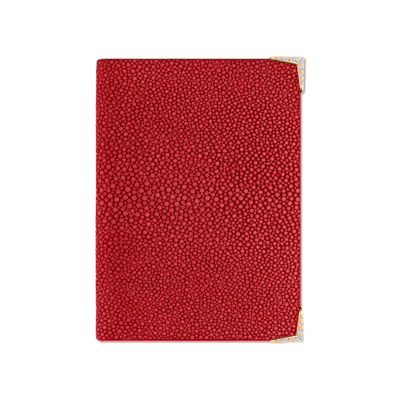 StingHD Diamond-Encrusted Rose Gold & Dark Red Stingray Leather Wallet