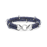 B476P Pure Silver & Blue Sapphire Python Bracelet