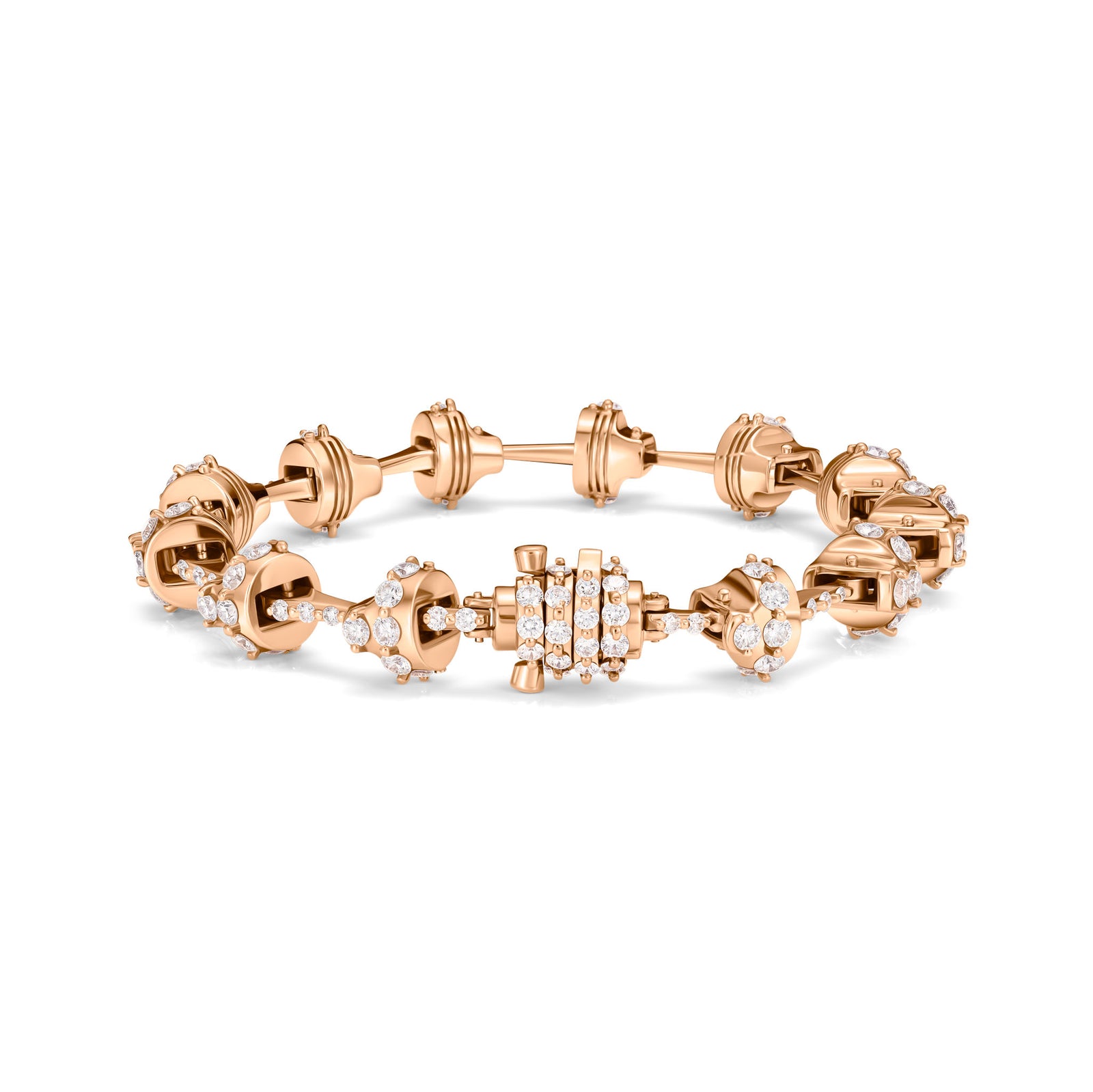 NB111 | Piston Bracelet – 20K Rose Gold | 8.20ct Single Prong