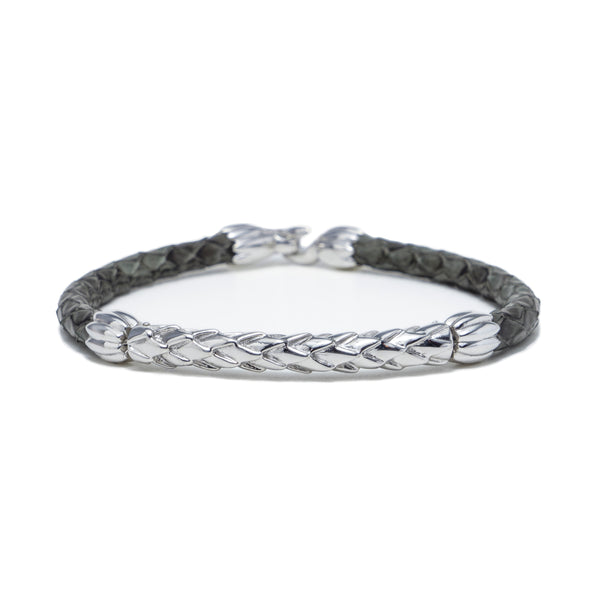 Nylon Thread With Silver Hoop Indah Bracelet (Black) - Kompsós
